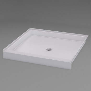 38 X 38 inch ANSI Type B shower pan, white, 4 inch threshold, for FHA Fair Housing install
