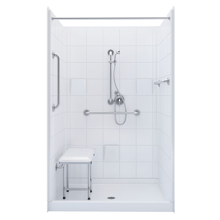 easystep showeer stall with grab bars 