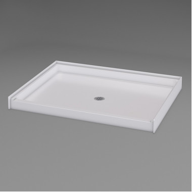 48 inch wide Freedom Easy Step Shower Pan, white, 3 inch threshold, slip resistant textured floor 