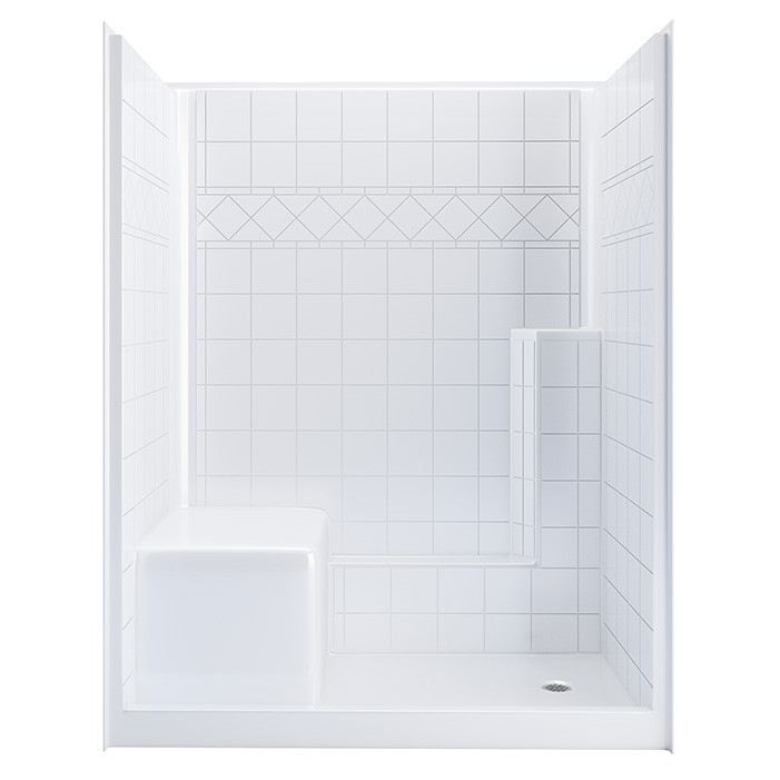 walk in shower with molded seat