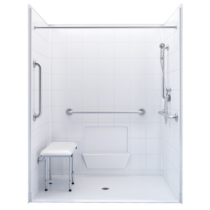 freedom accessible shower with grab bars 