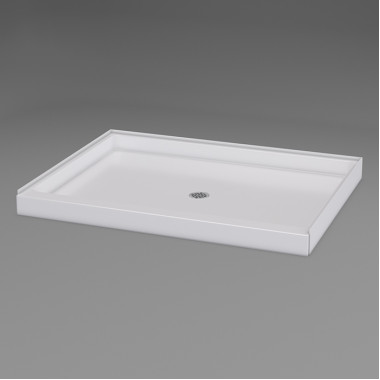 60 X 38 inch ANSI Type B shower pan,  white, 4 inch threshold, for HUD FHA projects