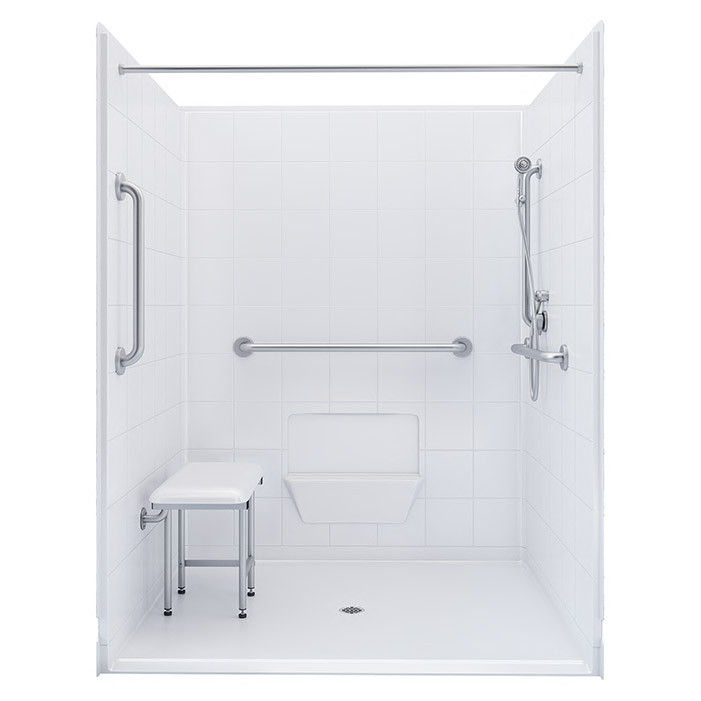 5 piece shower stall with accessories 