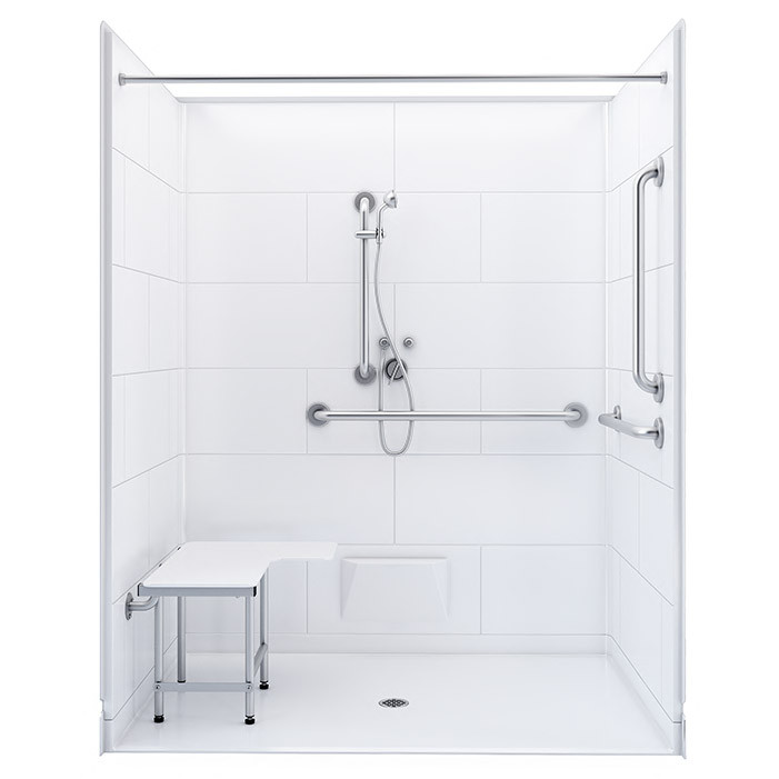 5 piece shower stall ADA  compliant accessories 