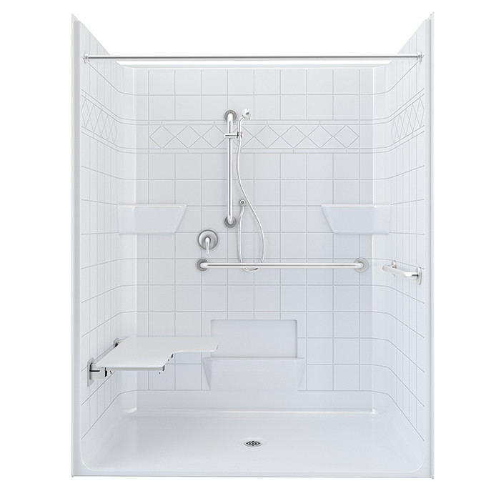 ADA compliant shower stall for a commercial bathroom 