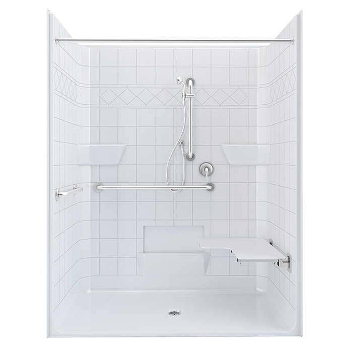 ADA compliant shower stall for a commercial bathroom 