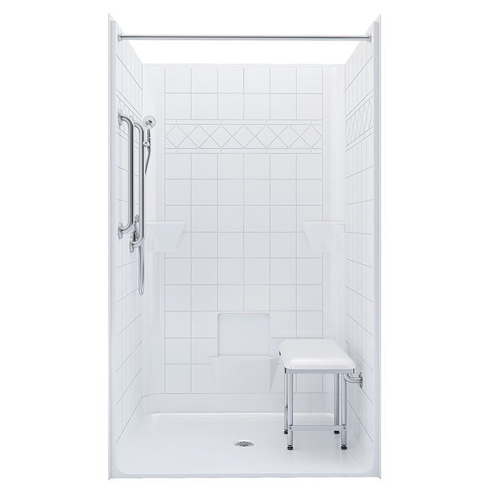 one piece accessible shower stall