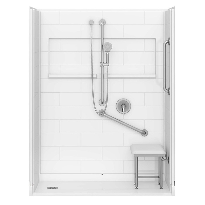 60 by 33 Inspire shower shown with premium accessories