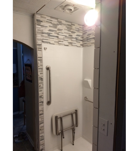 48" Freedom Shower package with folding shower seat