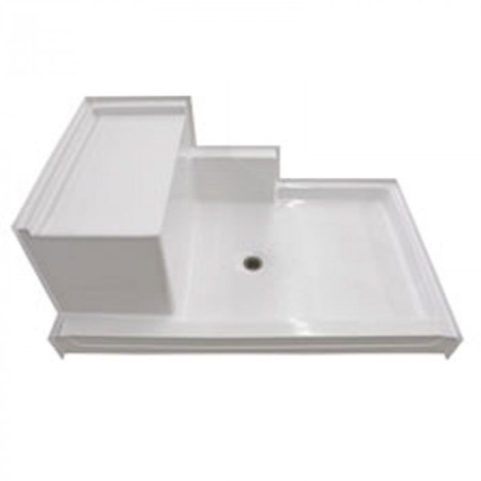 60 x 37 Freedom Walk In Shower Base with Left hand molded seat