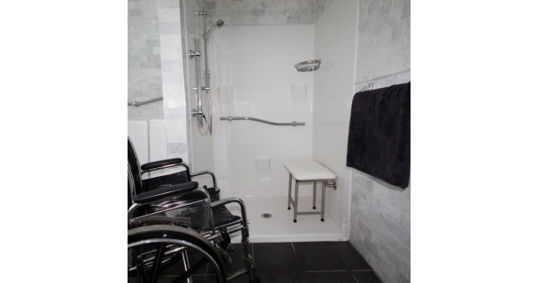 Four Piece 48 in. x 37 in. Wheelchair Accessible Shower APF4836BF4P Wheelchair Accessible Bathroom