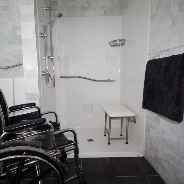 Four Piece 48 in. x 37 in. Wheelchair Accessible Shower APF4836BF4P Wheelchair Accessible Bathroom