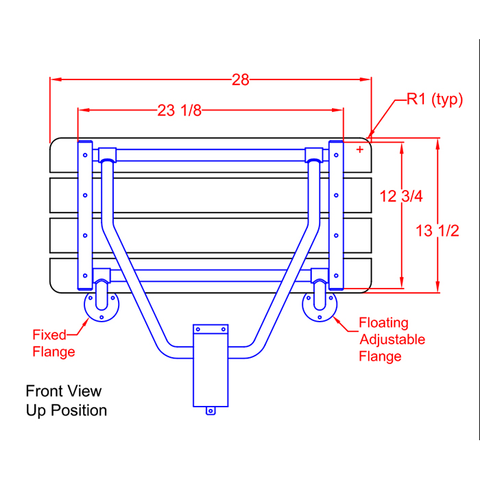 Floating Fold Down Teak Shower Bench Seat | Teakworks4u
