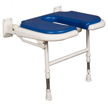 Folding Shower Seat with Legs - Wall Mounted