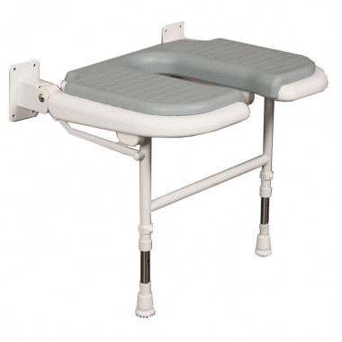 Folding Shower Seat with Legs - Wall Mounted