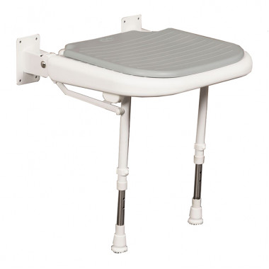 Folding Shower Seat with Legs - Wall Mounted