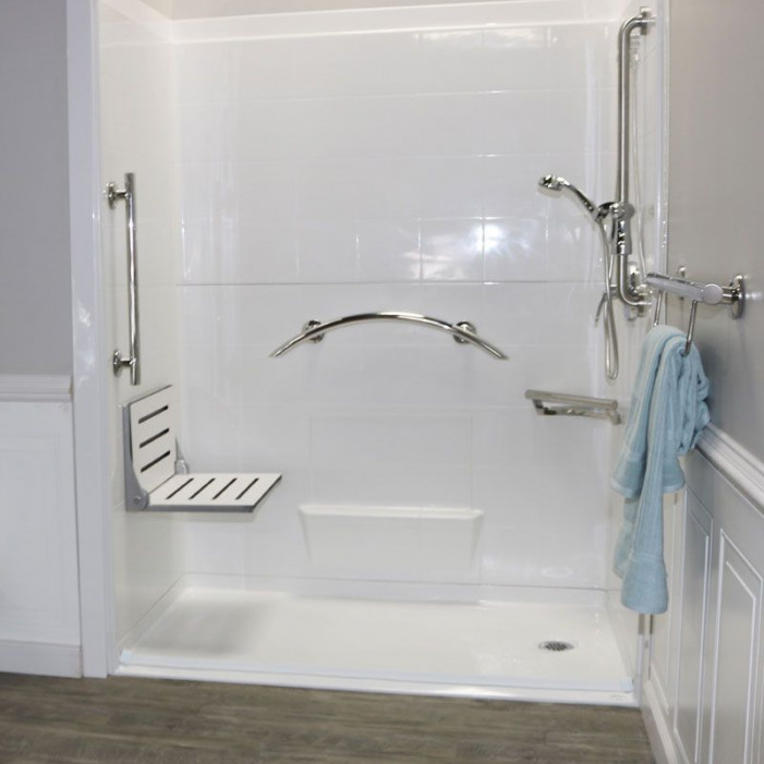 decorator Folding Shower Chair in accessible freedom shower