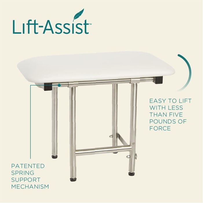shower bench with lift assist 