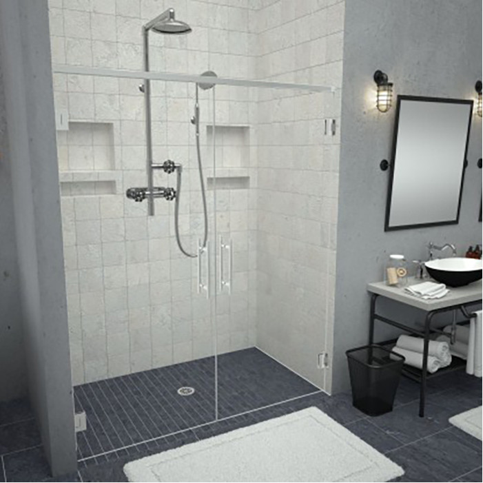 tiled barrier free shower stall