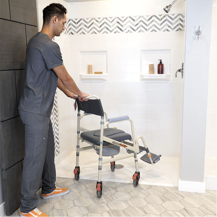 eco shower chair helps caregivers