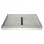 Select Trench Drain Grate Style for 60" x 34" Curbed Tile Over Shower Pan, Center Drain